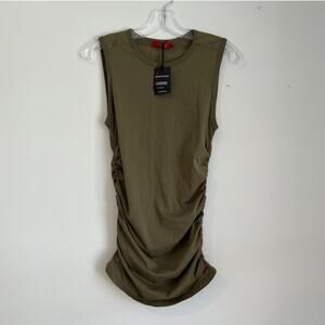 NWT n:philanthropy Crew Neck Ruched Side T-Shirt, Army Green, Women’s Medium